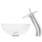 Novatto Clear Mini Glass Vessel Sink and FALLS Faucet Set in Brushed Nickel NSFC-8048-1217003BNC - alternate 2